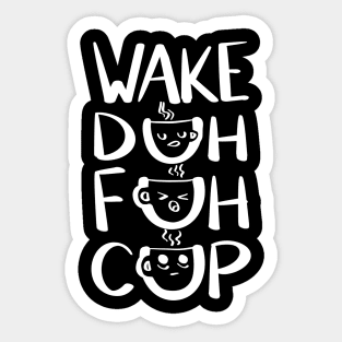 Coffee Alarm Clock (white) Sticker